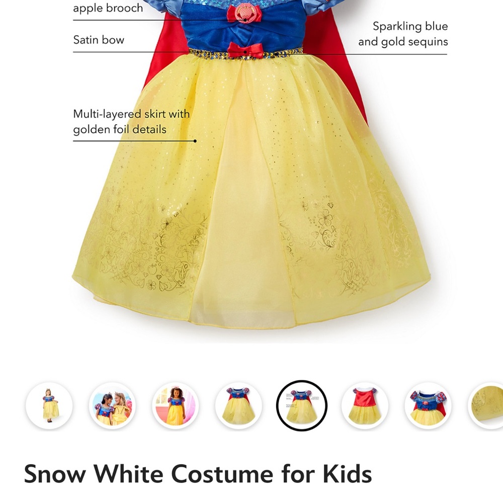🍎✨ Disney Store Snow White Costume Dress – Size 4T (2025 Collection) ✨🍎 - Picture 6 of 6